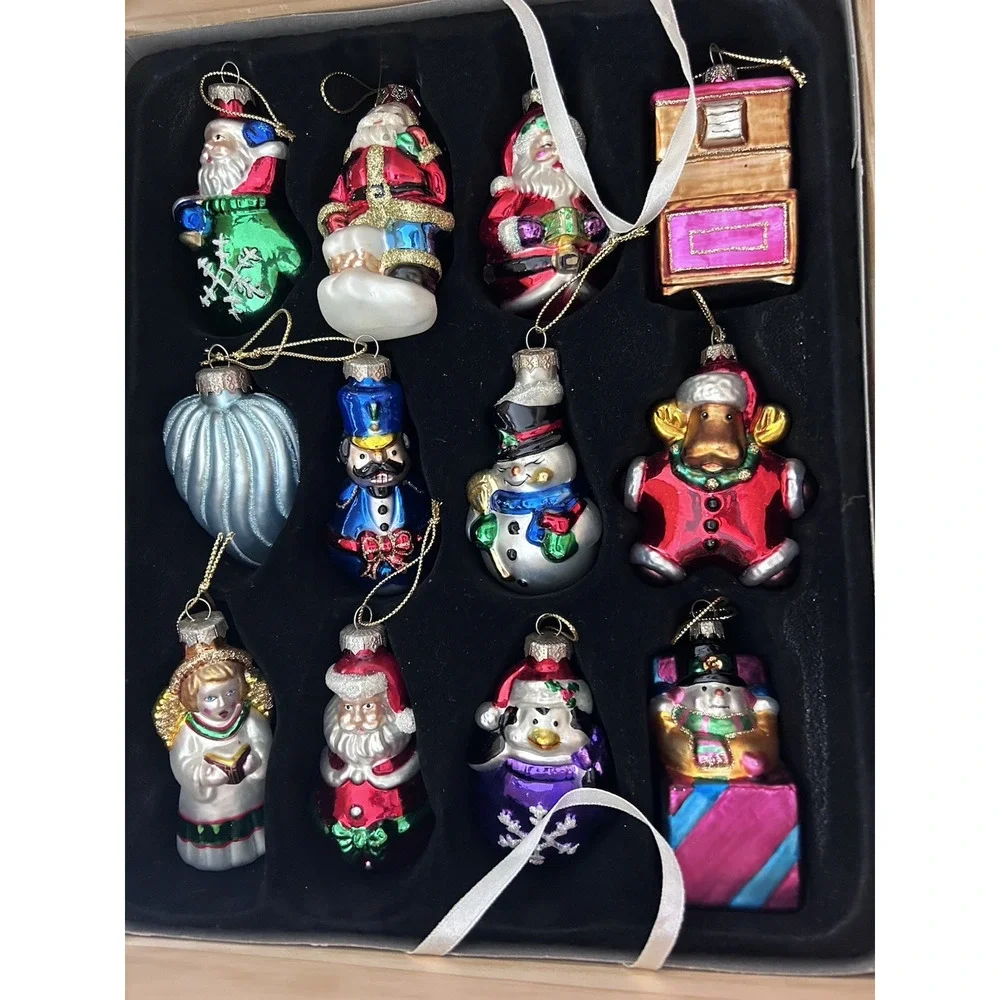 Vintage Thomas Pacconi Museum Series Glass 30 Ornaments Dome Wood Case 1 Missing